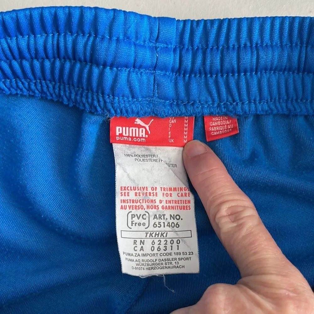 Puma Athletic Training Pants Zippered Leg Blue Size Medium